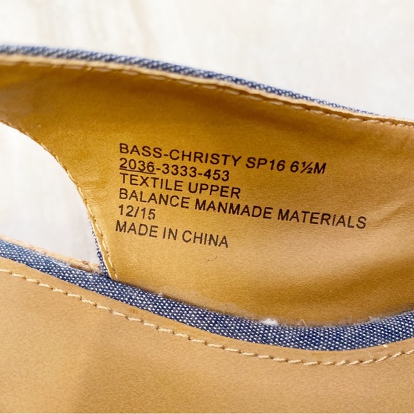 Bass Christy Denim Wedges Sandals Size 6.5 - Picture 9 of 13